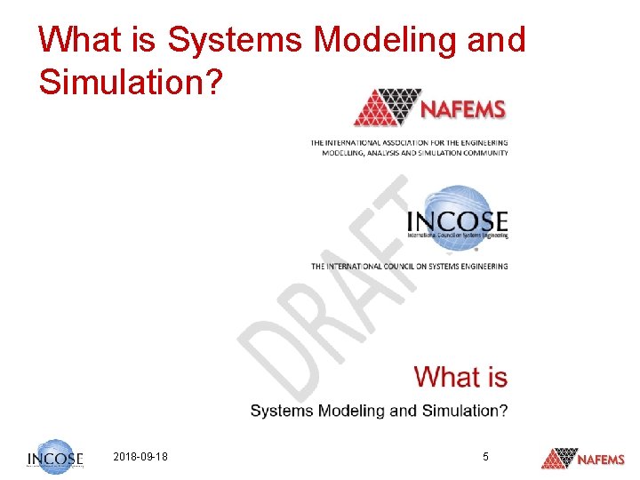 What is Systems Modeling and Simulation? 2018 -09 -18 5 
