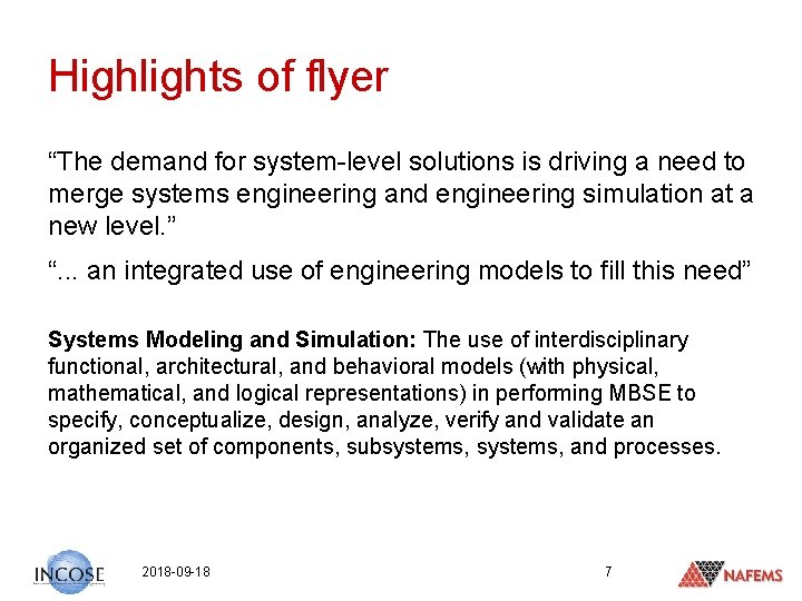 Highlights of flyer “The demand for system-level solutions is driving a need to merge