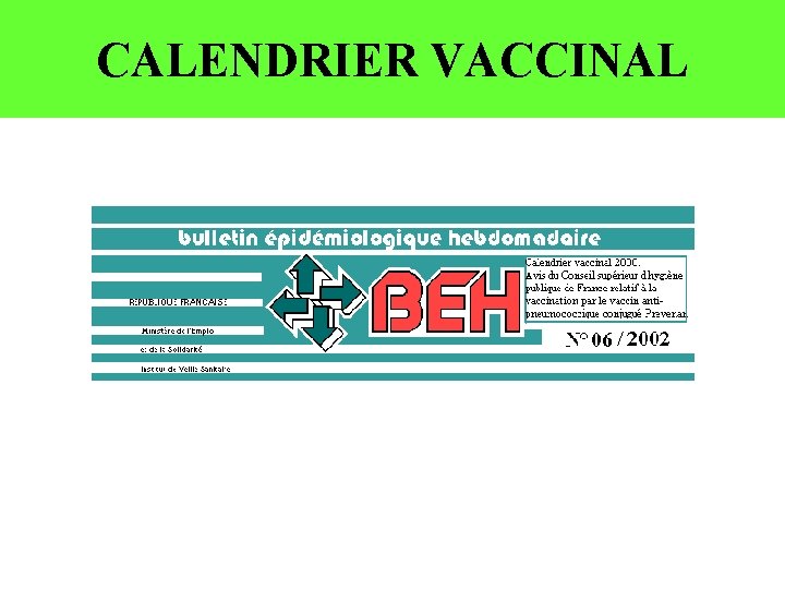 CALENDRIER VACCINAL 