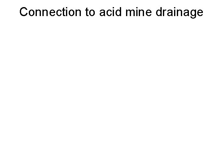 Connection to acid mine drainage 