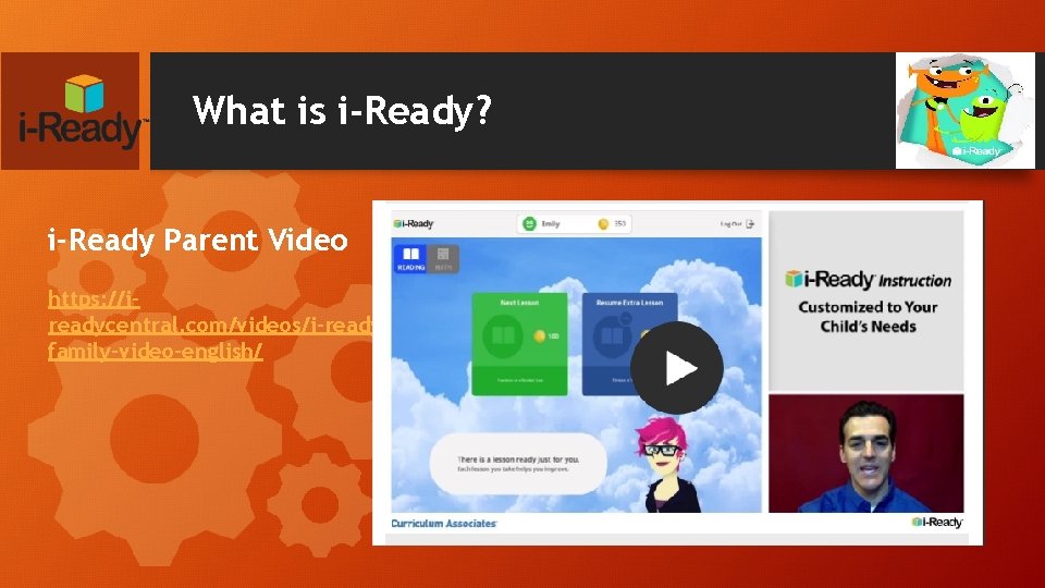 What is i-Ready? i-Ready Parent Video https: //ireadycentral. com/videos/i-readyfamily-video-english/ 