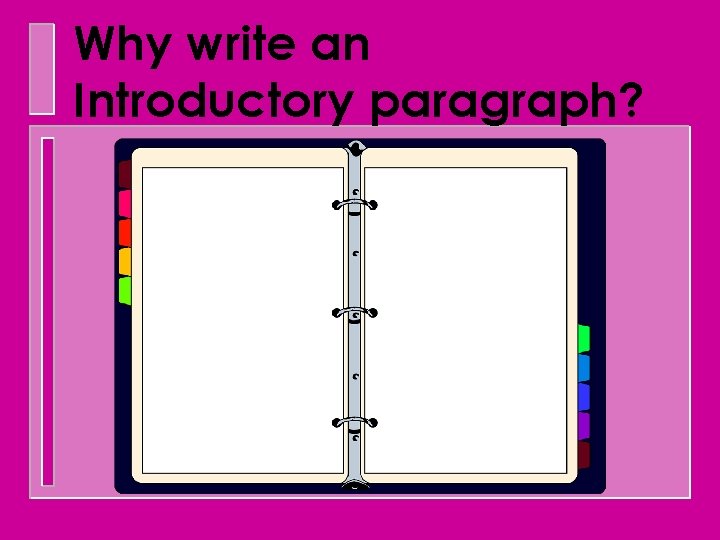 Why write an Introductory paragraph? 