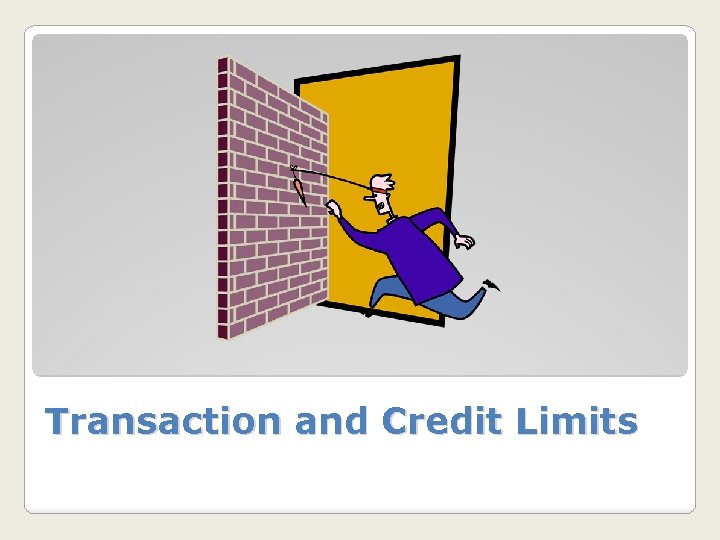 Transaction and Credit Limits 