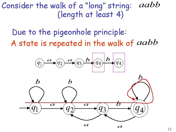 Consider the walk of a “long’’ string: (length at least 4) Due to the