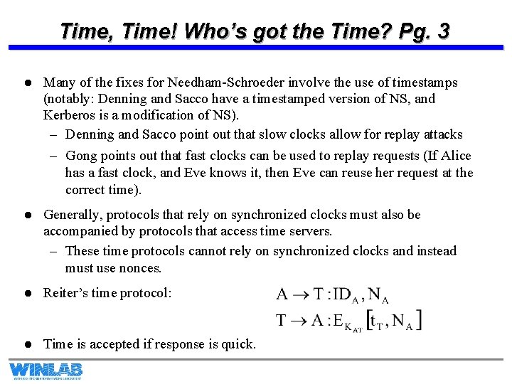 Time, Time! Who’s got the Time? Pg. 3 l Many of the fixes for