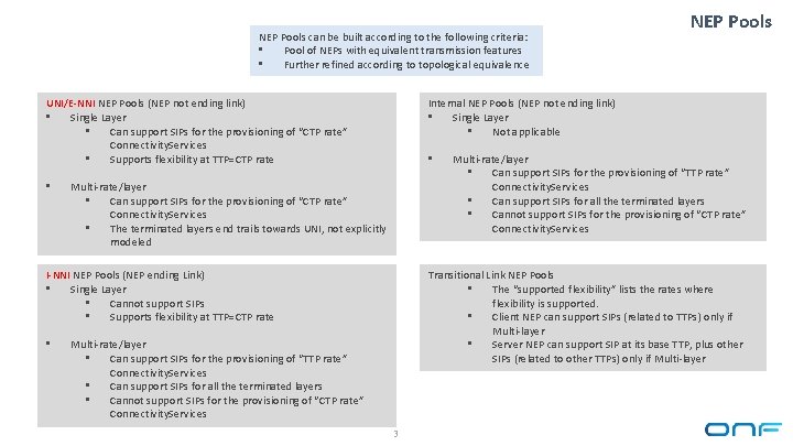 NEP Pools can be built according to the following criteria: • Pool of NEPs