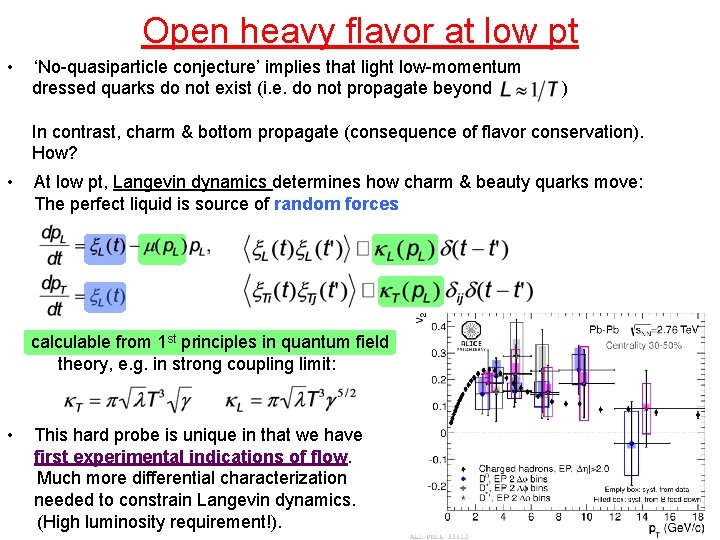 Open heavy flavor at low pt • ‘No-quasiparticle conjecture’ implies that light low-momentum dressed