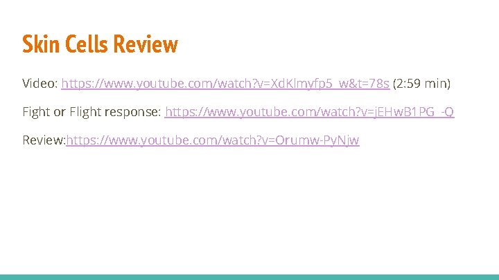 Skin Cells Review Video: https: //www. youtube. com/watch? v=Xd. Klmyfp 5_w&t=78 s (2: 59