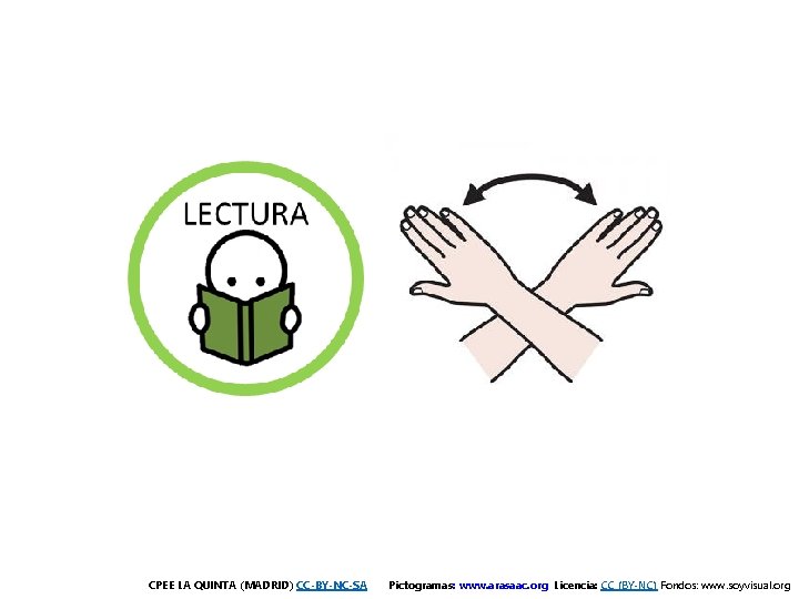 CPEE LA QUINTA (MADRID) CC-BY-NC-SA Pictogramas: www. arasaac. org Licencia: CC (BY-NC) Fondos: www.