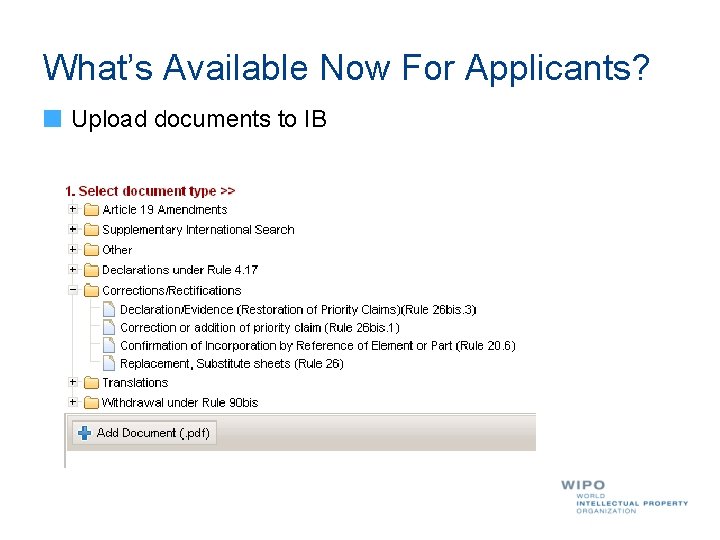 What’s Available Now For Applicants? Upload documents to IB 