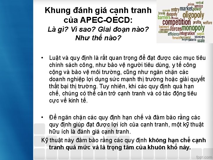 Khung đánh giá cạnh tranh của APEC-OECD: Là gì? Vì sao? Giai đoạn nào?