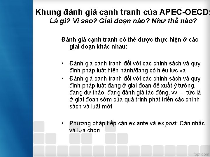 Khung đánh giá cạnh tranh của APEC-OECD: Là gì? Vì sao? Giai đoạn nào?