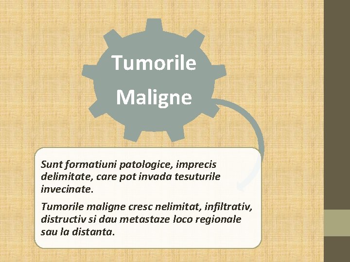 Tumorile Maligne Sunt formatiuni patologice, imprecis delimitate, care pot invada tesuturile invecinate. Tumorile maligne