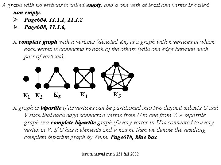 A graph with no vertices is called empty, and a one with at least