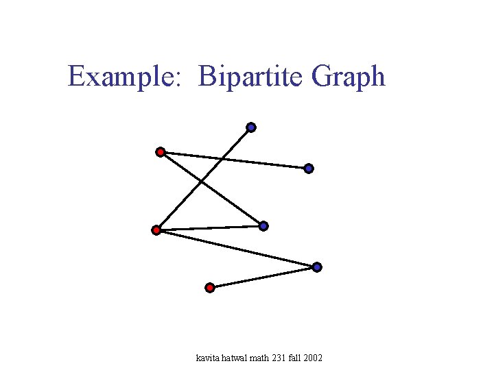 Example: Bipartite Graph kavita hatwal math 231 fall 2002 