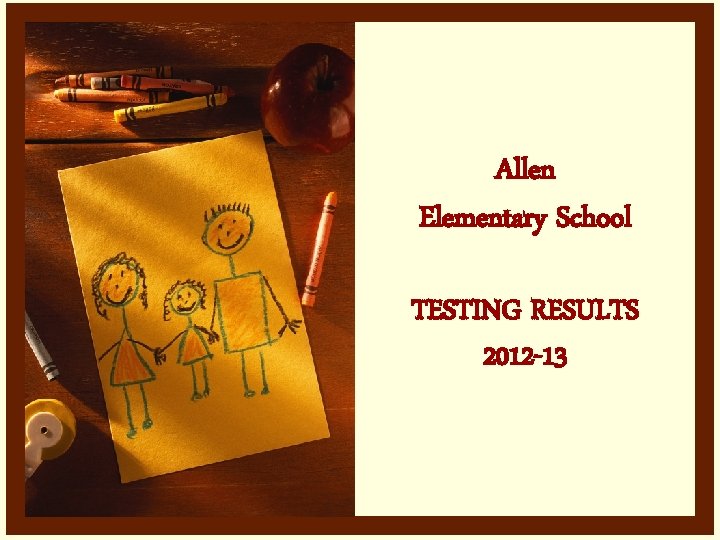 Allen Elementary School TESTING RESULTS 2012 -13 