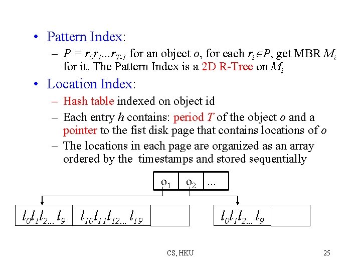  • Pattern Index: – P = r 0 r 1. . . r.