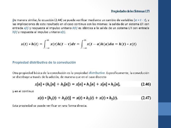 Propiedades de los Sistemas LTI • 