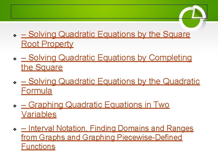 v v v – Solving Quadratic Equations by the Square Root Property – Solving