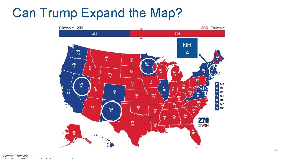 Can Trump Expand the Map? NH 4 20 Source: 270 to. Win, 