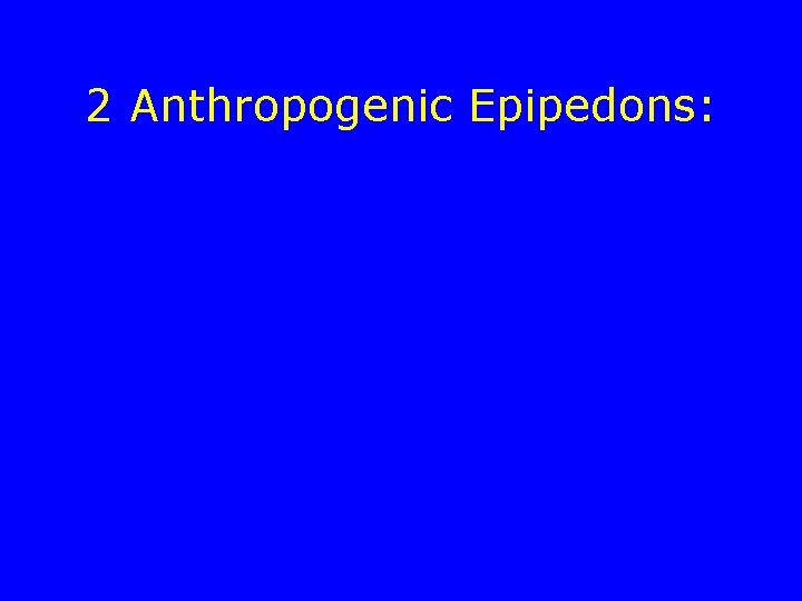 2 Anthropogenic Epipedons: 