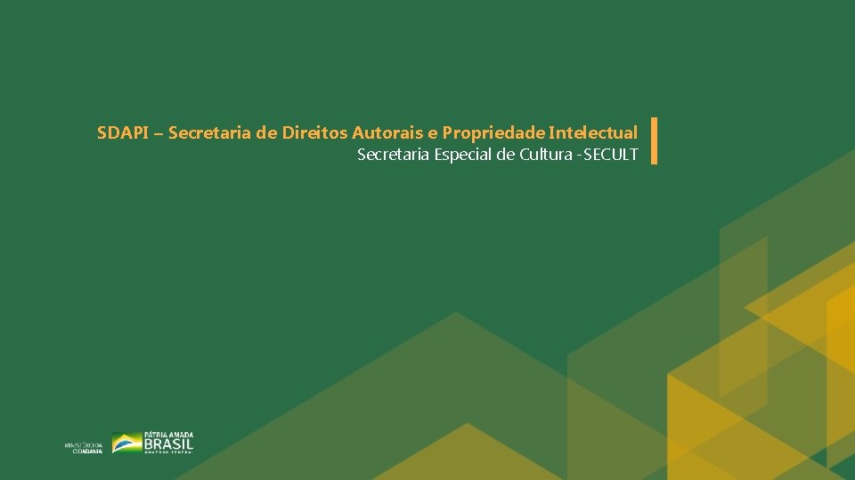 SDAPI – Secretaria de Direitos Autorais e Propriedade Intelectual Secretaria Especial de Cultura -SECULT