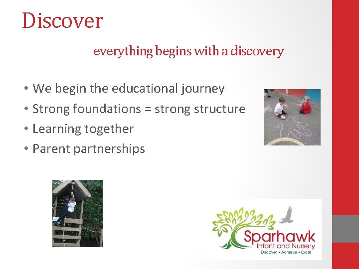 Discover everything begins with a discovery • We begin the educational journey • Strong