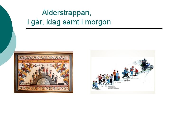 Ålderstrappan, i går, idag samt i morgon 