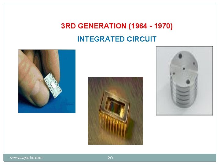 3 RD GENERATION (1964 - 1970) INTEGRATED CIRCUIT www. eazynotes. com 20 