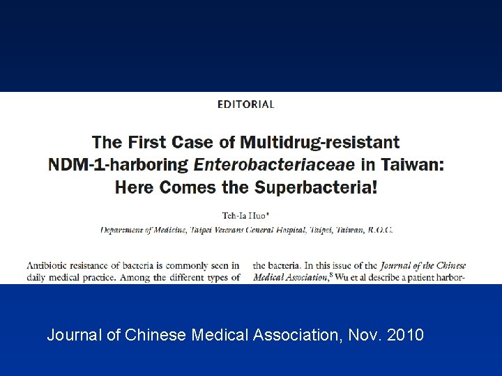 Journal of Chinese Medical Association, Nov. 2010 