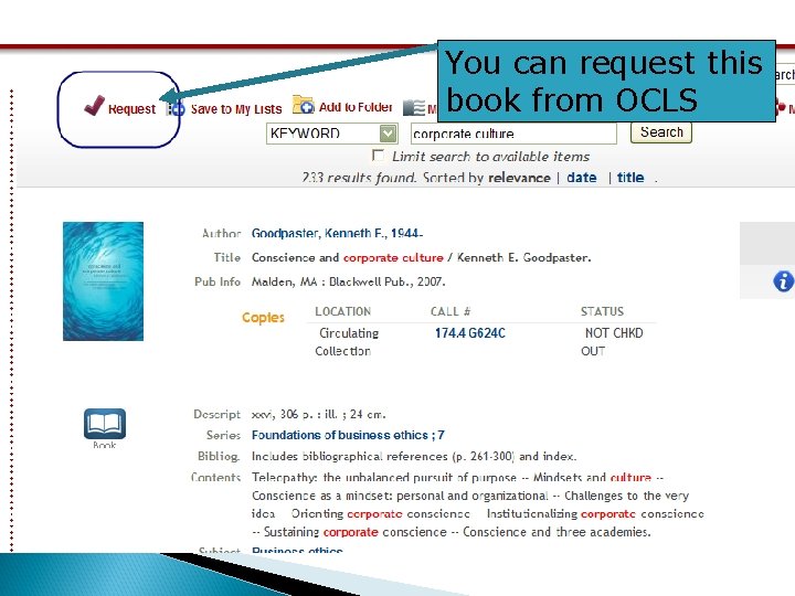 You can request this book from OCLS 