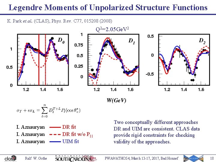 Legendre Moments of Unpolarized Structure Functions K. Park et al. (CLAS), Phys. Rev. C