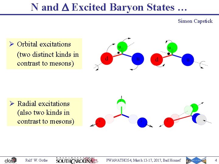 N and Excited Baryon States … Simon Capstick Ø Orbital excitations (two distinct kinds