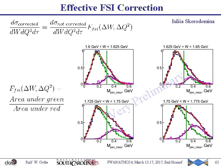 Effective FSI Correction Iuliia Skorodomina P y r e V Ralf W. Gothe i