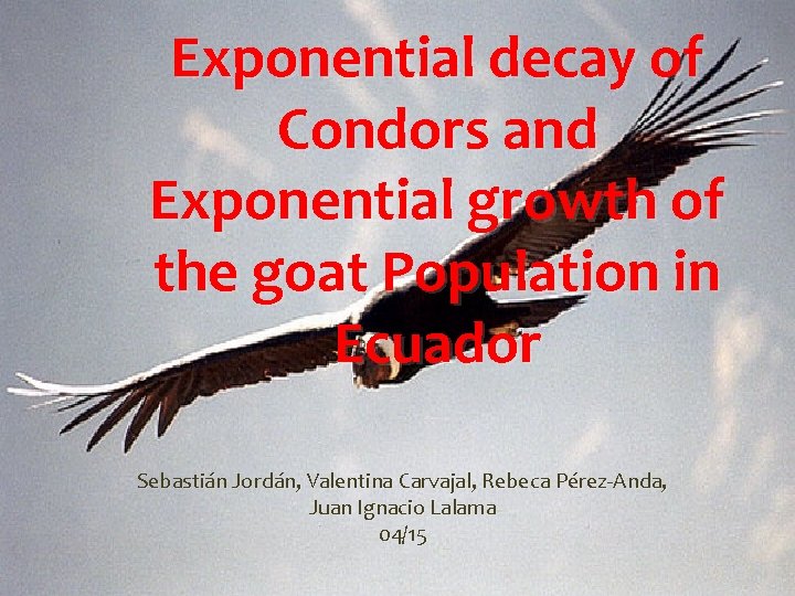 Exponential decay of Condors and Exponential growth of the goat Population in Ecuador Sebastián