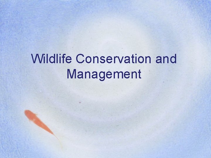 Wildlife Conservation and Management 