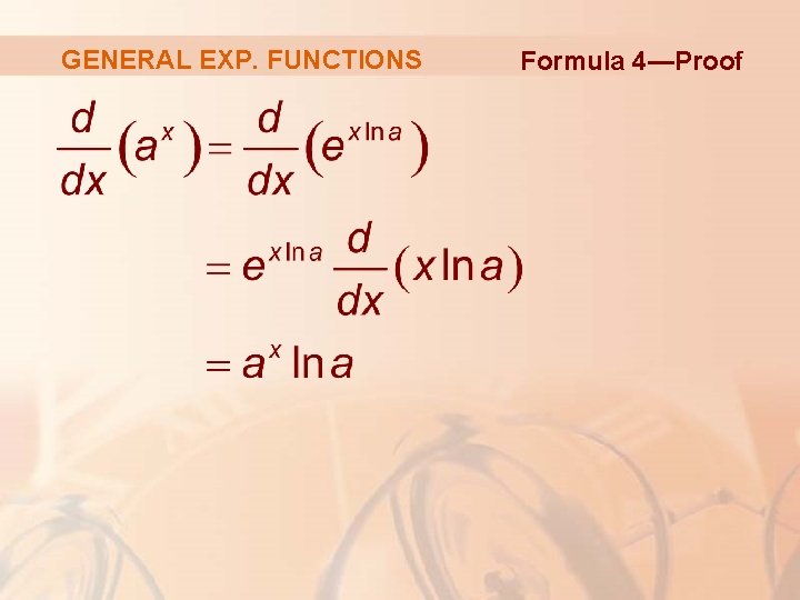 GENERAL EXP. FUNCTIONS Formula 4—Proof 