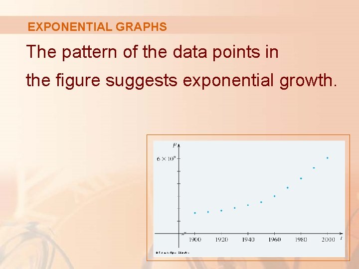EXPONENTIAL GRAPHS The pattern of the data points in the figure suggests exponential growth.