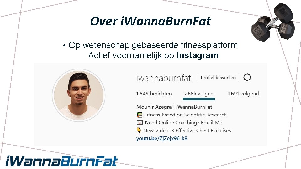 Over i. Wanna. Burn. Fat • Op wetenschap gebaseerde fitnessplatform Actief voornamelijk op Instagram