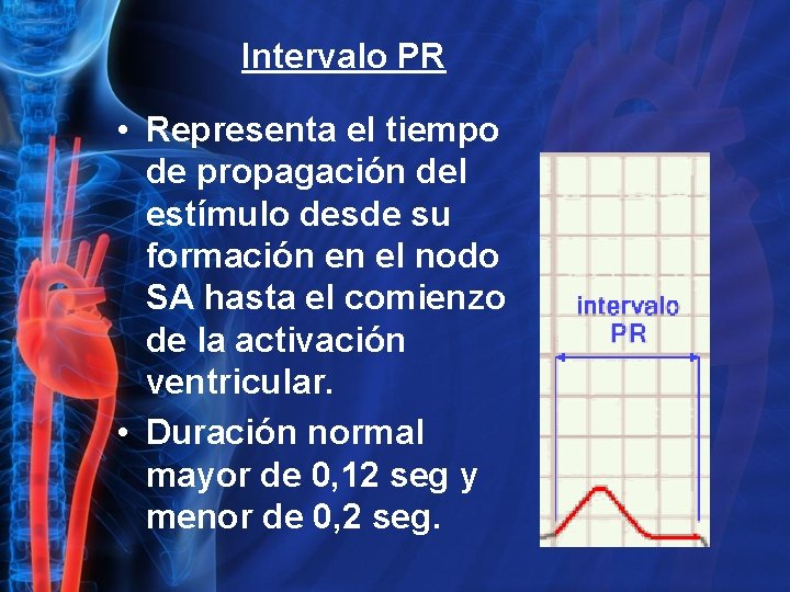 Intervalo PR • Representa el tiempo de propagación del estímulo desde su formación en