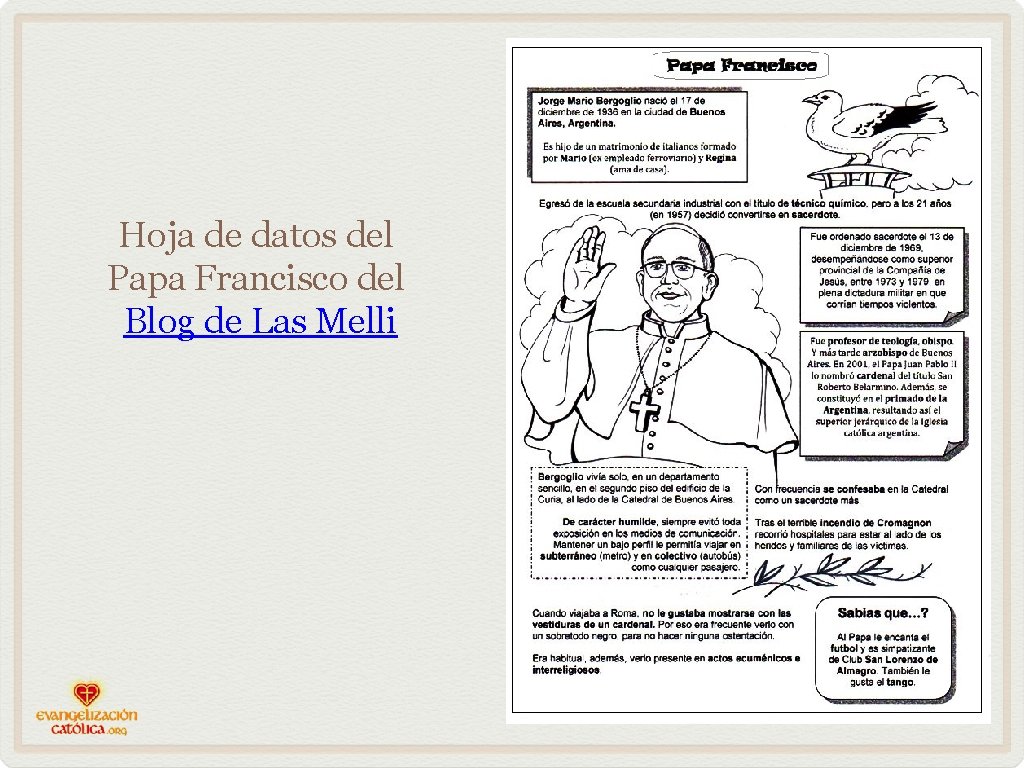 Hoja de datos del Papa Francisco del Blog de Las Melli 