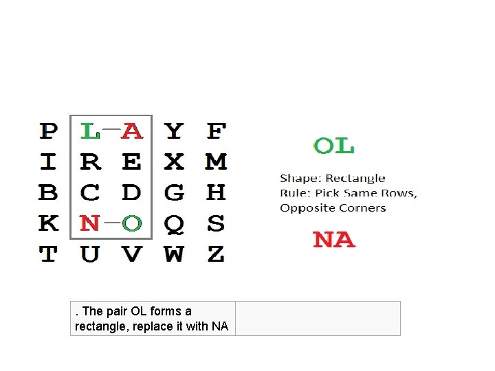 . The pair OL forms a rectangle, replace it with NA 