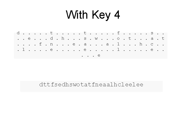 With Key 4 d. . . l . e. . . . f. .