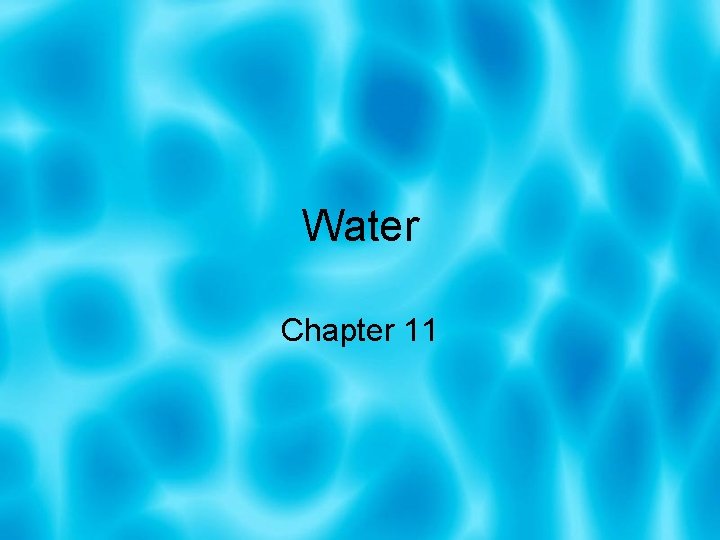 Water Chapter 11 