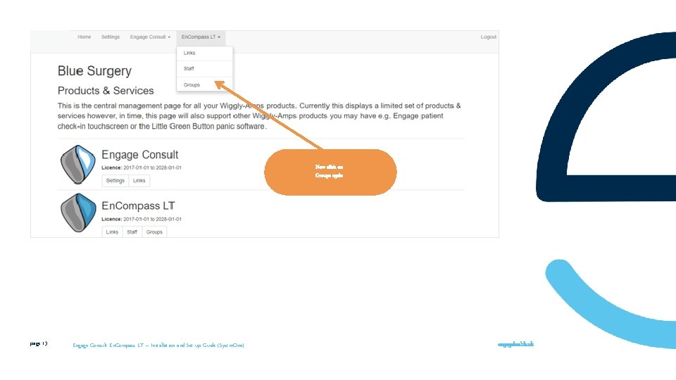Now click on Groups again page 13 Engage Consult En. Compass LT – Installation