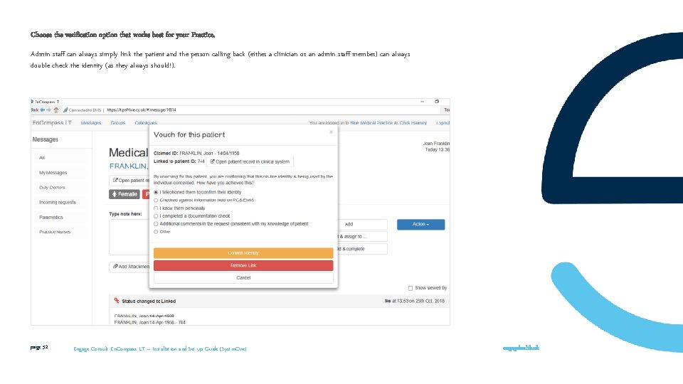 Choose the verification option that works best for your Practice. Admin staff can always