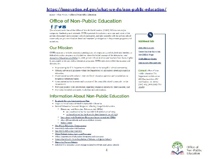 https: //innovation. ed. gov/what-we-do/non-public-education/ 4 