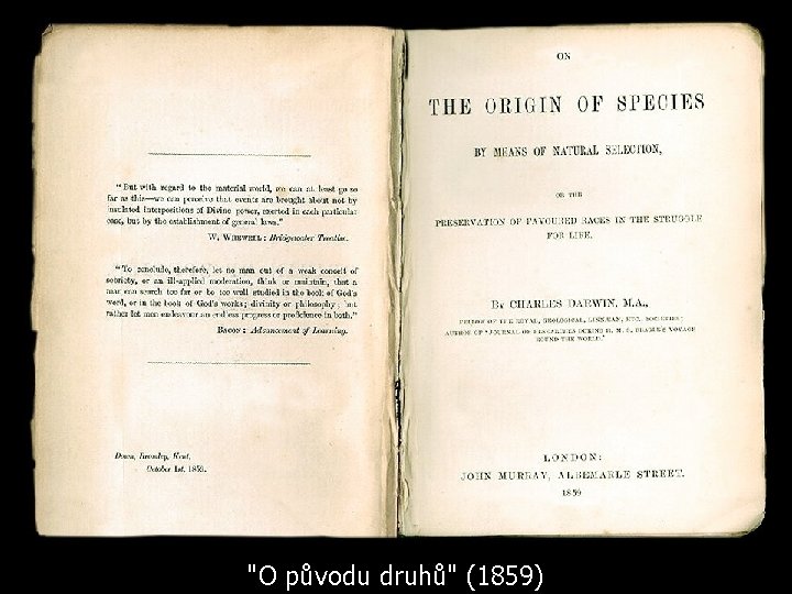 "O původu druhů" (1859) 