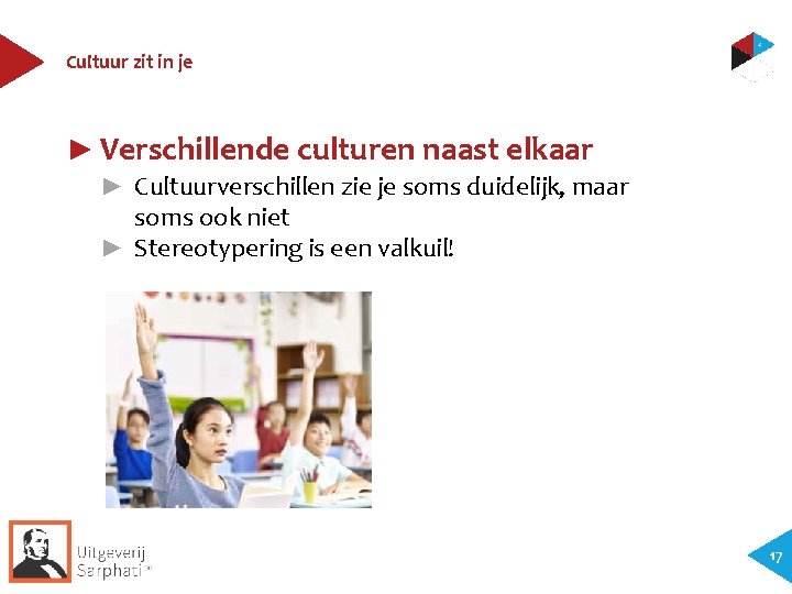 Cultuur zit in je ► Verschillende culturen naast elkaar ► Cultuurverschillen zie je soms