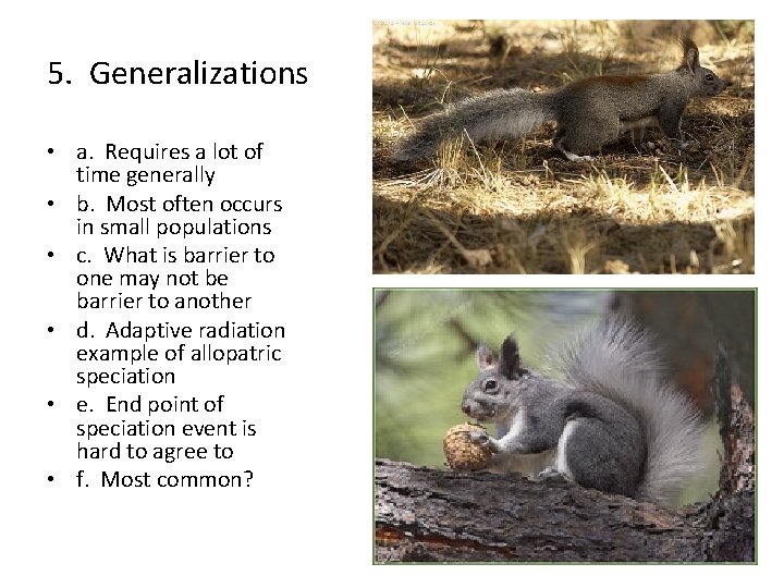 5. Generalizations • a. Requires a lot of time generally • b. Most often